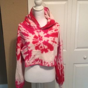 Cropped tie dye hoodie size small